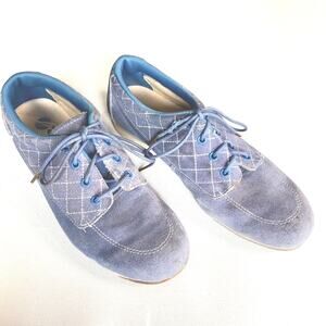 Vintage Hyde Suede Bowling Shoes Lavender Periwinkle Womens 7.5 Retro
